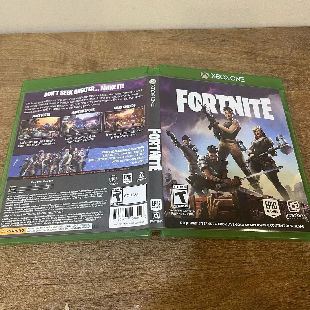 Fortnite Xbox One 2017 Original Physical Copy Purple Disc Case Artwork No Codes